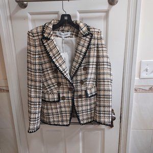 Veronica Beard Lawrence Dickey Crochet Trim Tweed Blazer